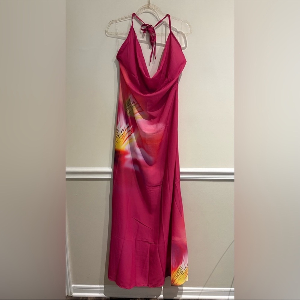 Peppermayo NWT Fantasy Maxi Dress Pink Tropical Sz 10 - Picture 4 of 9
